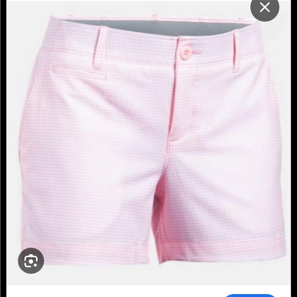 Under Armour Pink Gingham Golf Shorts size 6